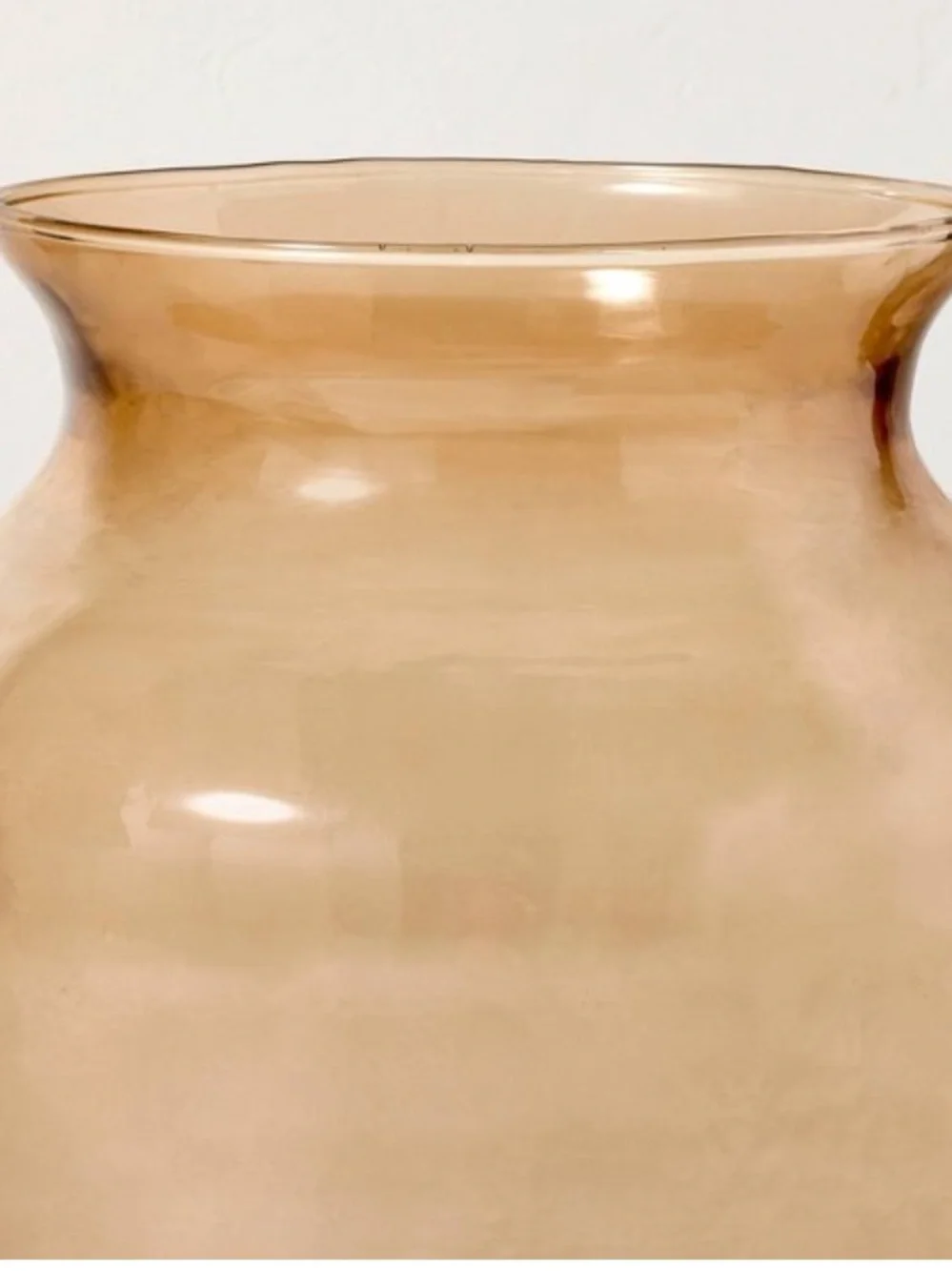 HEARTH & HAND NWT 14” tan glass decorative flower vase
